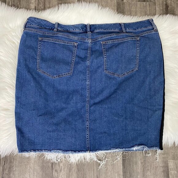 Torrid Plus 24 Denim Jean Skirt Black Side Stripes - Picture 2 of 7